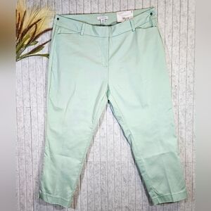 Liz Claiborne Emma Slim Leg Ankle Pants Mint Tint 16W NWT Secretly Slimming